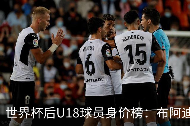 世界杯后U18球员身价榜：布阿迪8000万欧居首，卡尔6000万欧次之
